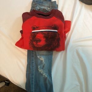 Sweater and torn jeans boys